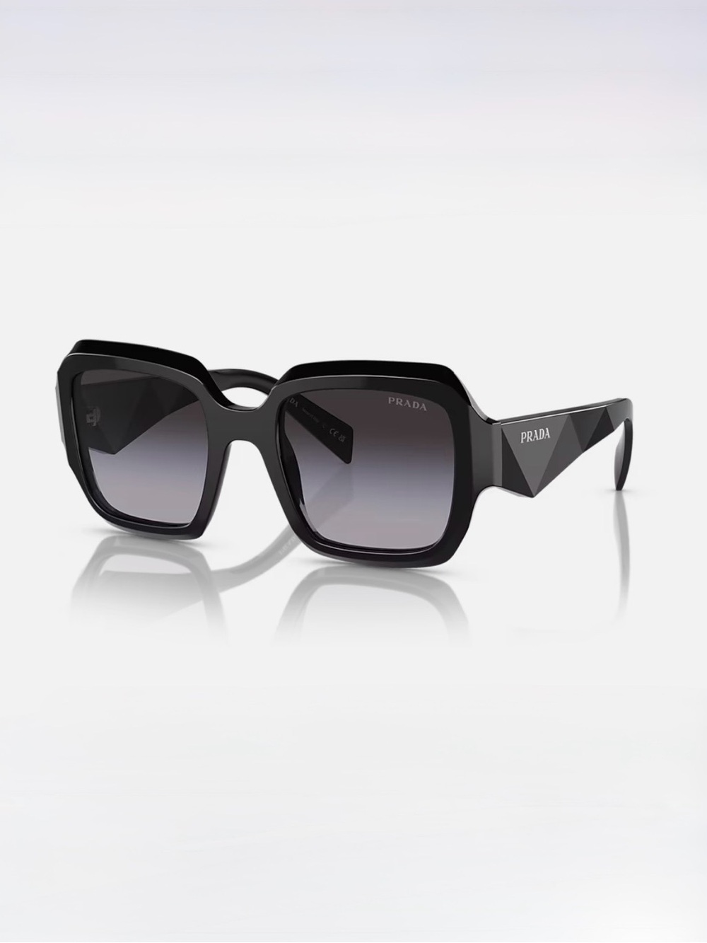 Prada Women's Black Geometric Square Sunglasses